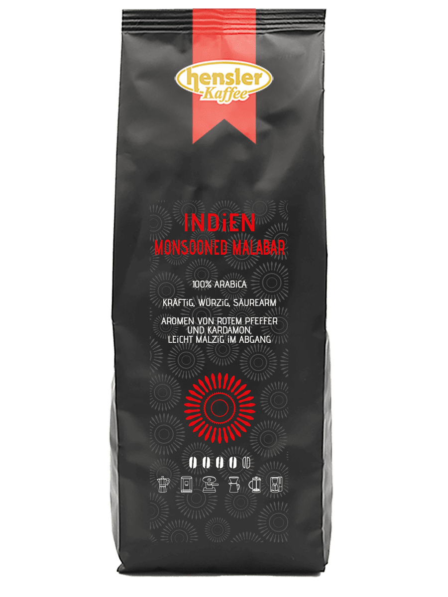 Hensler Sortenreiner Kaffee Indien Monsooned Malabar