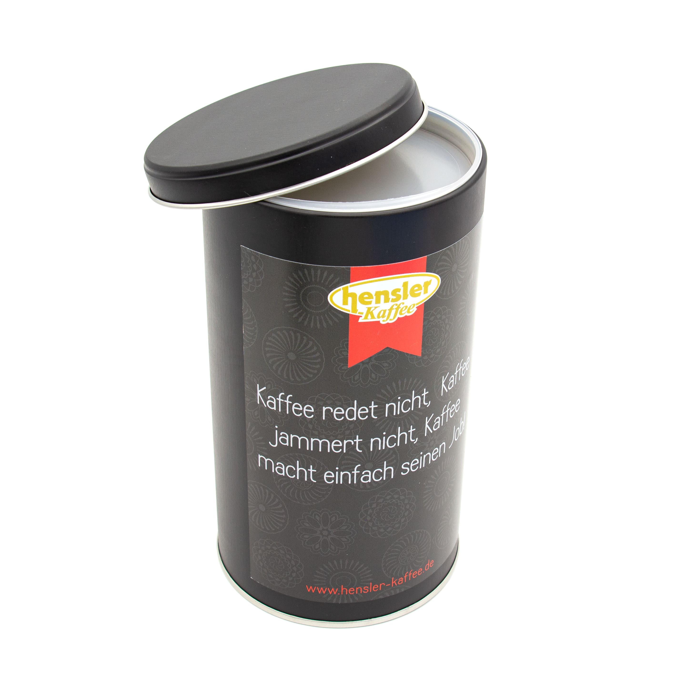 Hensler Kaffeedose Kaffee macht seinen Job detail