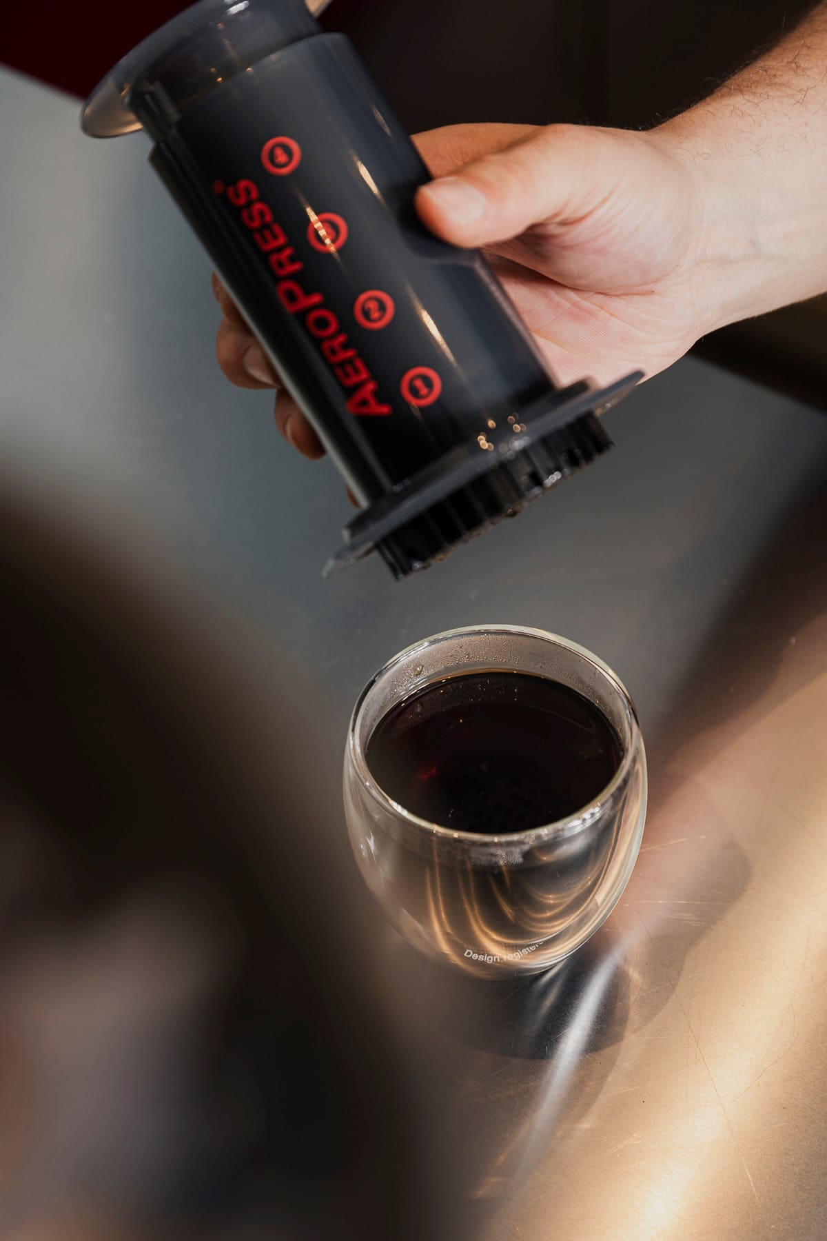 Aeropress Kaffee gedruckt